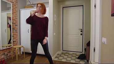 Rina Ray Copper-haired Unscripted Lively Knockers & Braces Plays Dress Up
