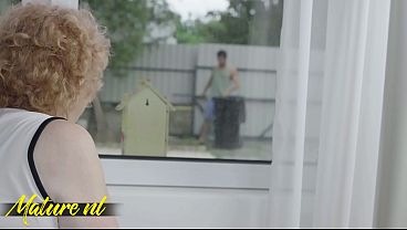 Frisky Grandma Seduces With The Gardener