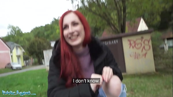 Public Agent Auburn-haired Brit Displays Off Her Studded Breasts Before Basement Ram Internal Finish