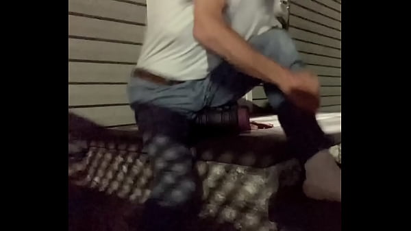 Splitting On Steps At Night With Jeans And T