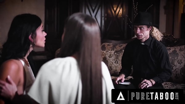 PURE PROHIBITED Devout Priest Gives In To Sinful Minx Lesbians Spencer Bradley And Mona Azar