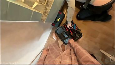 PIPE FIXING GONE WRONG! He Doesn't Expect My Boner
