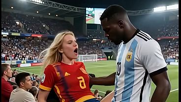 WOW Sexy! (( " ARGENTINA Nail SPAIN " )) Final World Cup... In Public! Who Wins? Answer In The Comments! "Interracial"(IA)