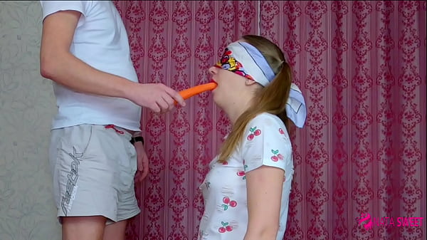 Stepbrother Tricked His Sibling When She Passed A Challenge With Food And Corrupt Her To Fellatio And First Sex! - Nata Dainty