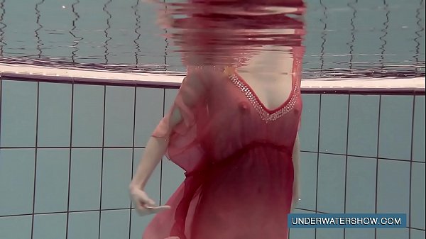 Katya Okuneva In Red Dress Pool Hottie