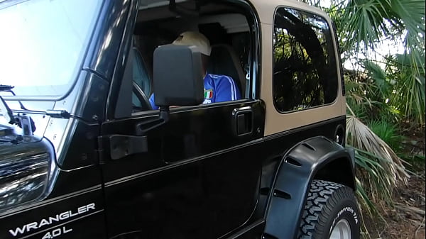 Public Park Inside Jeep Yanking Off. Enormous Load Of Jizz.