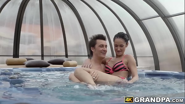 Pretty Coed Jumps From Jacuzzi Onto Seasoned Lovers Member