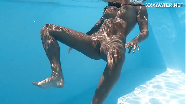 Stunning Venezuelan In Poolside Swim Session