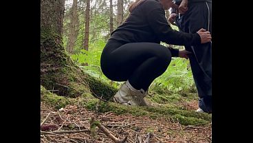 Chubby Hoe Loves Quickie Swallow And Butt Sex In Forest