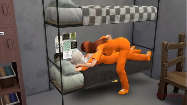 Lesbians Have Steamy Sex In Prison While The Policeman Masturbates