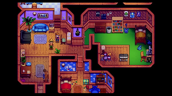 Stardew Valley. She Seduces On Her Husband Who Is At War With The New Farmer. Jodi And Farmer