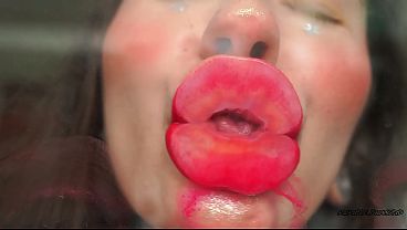 Tempting Red Soaked Kiss And Spit Kisses