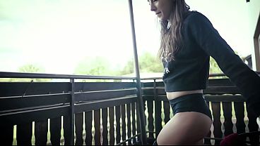 18 Model Licks Pole And Parades Her Snatch In Public