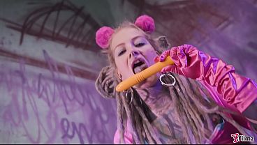 Extreme Solo DP Session - Tatted Goth Honey Anal And Slit Toys