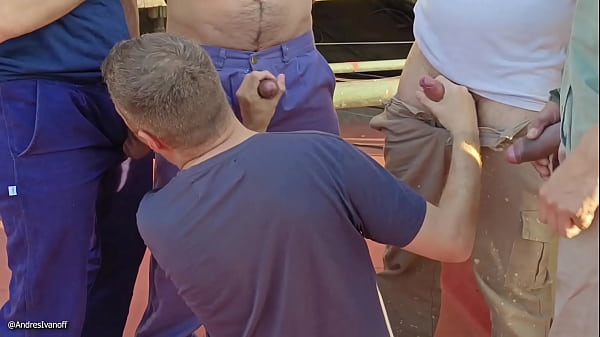 Five Straight Doormen Hammer Me On The Rooftop Of The Building