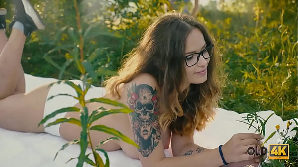 OLD4K. Nature Lover With Small Midriff Is Pounded By Old Pervert