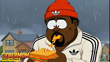 Wife Tricked On Her Husband With A Black Fella. Cartoon