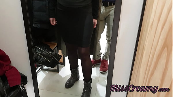 Skanky Instructor In Public In The Dressing Room Of The Store And Helps Me To Spunk 4K - MissCreamy