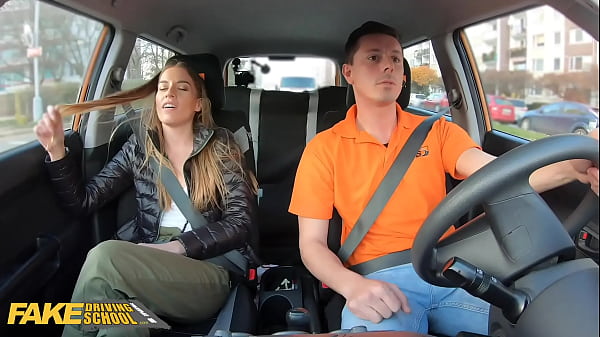 FakeDrivingSchool Backseat Nail For Eveline Dellai After Breakdown