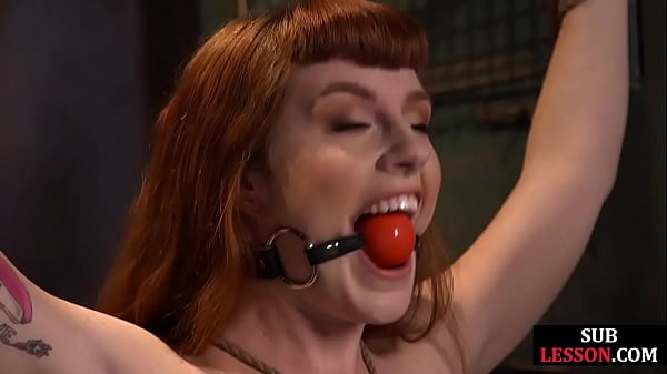 Ball Sputter Ginger Fucked In Bdsm Session Before Cream On Twat