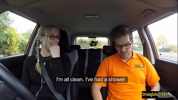 Blond Cutie Satin Paddle Railed In The Car