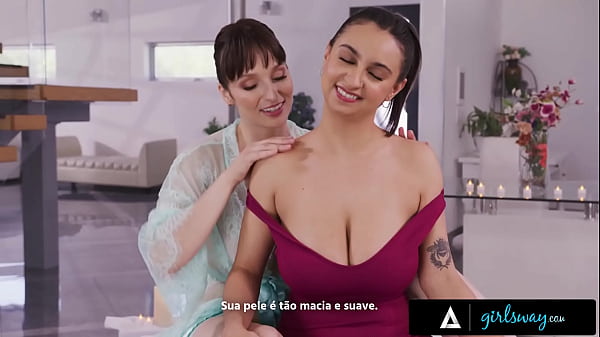 GIRLSWAY - Sensual Lexi Luna & Hailey Rose Massage Each Other's Huge Titties - PORTUGUESE SUBTITLES