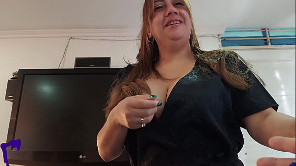 Sexy Cougar Latina Real In Pajamas Lures Worker On Sofa, POV Real, Working & Oral To Legit Oral Sex - Sizzling Older
