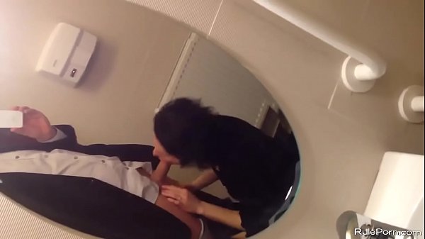 Short Haired Missus Blows A Boner In The Bathroom