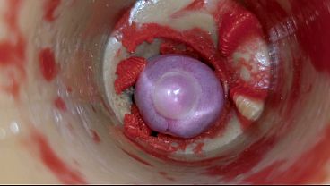 The Camera Inside The Profound Cunt Toy Records A Massive Ejaculation With A Stuck Condom 4k