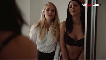 Curvy Inked Latina And Blonde Torment A Suited Bloke In Stockings