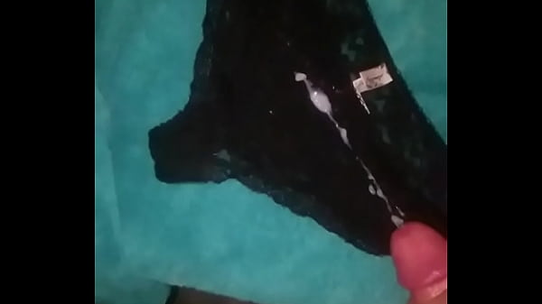 Seed On Panties Solo Spunk Dripping Black Panties