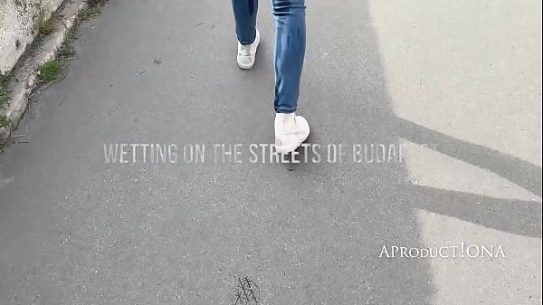 WETTING Her Jeans On The Streets Of Budapest
