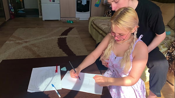 A Shy Pupil Could Not Resist The Tutor And Took His Cock In Her Maw