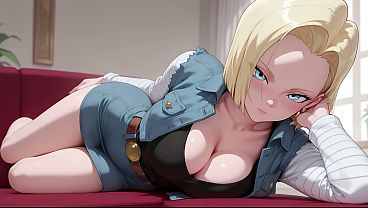 Android 18 Rams Krillin On The Living Room Couch! Uncut Dragon Testicle Z Hentai AI-generated