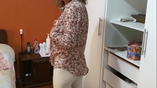 Latin Erotically Exhibits Herself In Front Of Her Stepson And Asks Him To Masturbate, She Craves Him To Spunk On Her Natural Bush