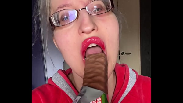 Giantess Big Lips Large EyeGlasses ASMREating Snickers Protein Bar