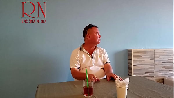 Unclothed Waitress. Restaurant Guest Eats From The Waitress's Navel.c2 268