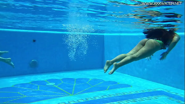 Seductive Vixens With Busty Rack Swim Underwater In The Pool
