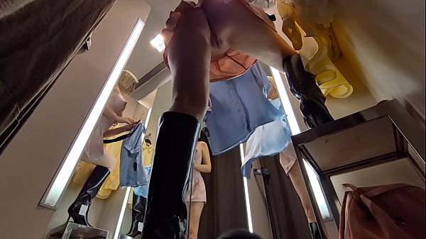 Blazing Fair-haired WITHOUT Panties Try On Haul See-through Clothes. Hidden Camera In Dressinging Room