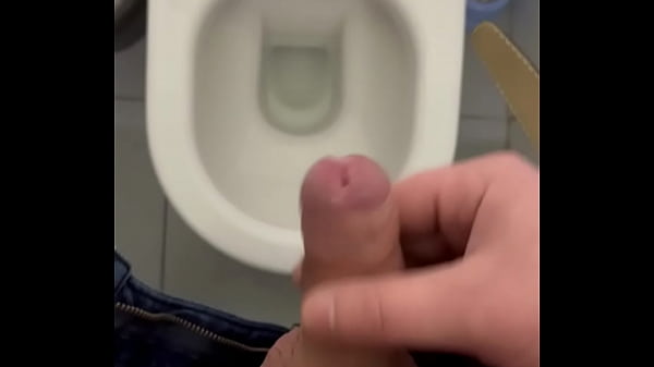 My Pole Releases In A Public Toilet Close Up