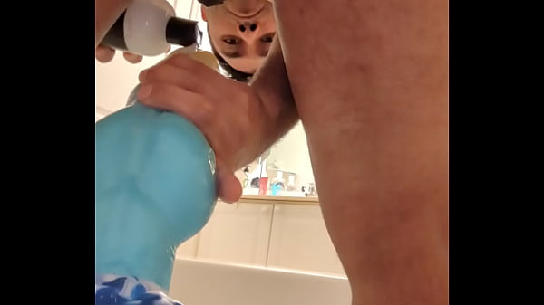 Flnava24 Mounting XL Bad Dragon Dildo In Bathroom