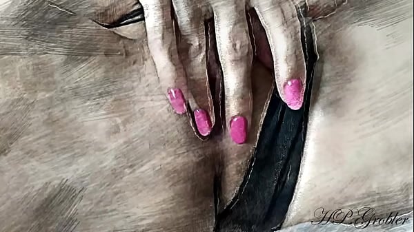 Arousing Sketch - Kneading Pussy With Color Stop Motion