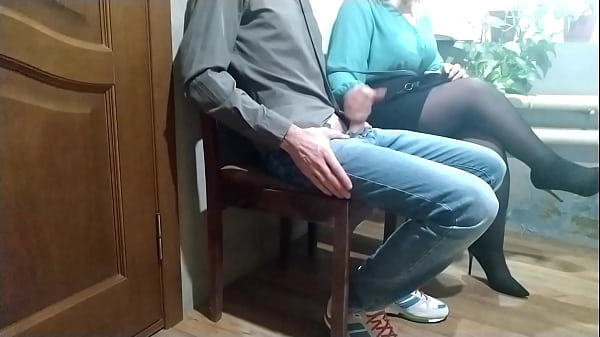 Smoking-hot Mom In Pantyhose Prostate Milking My Cock In Public