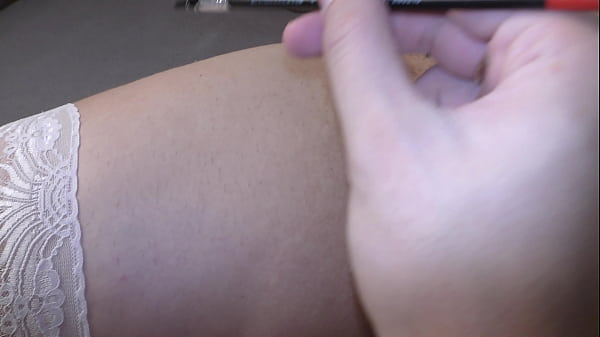 9 Months Pregnant Honey With A Huge Tits Get Coated In Lewd Body Writings - POV - Milky Mari