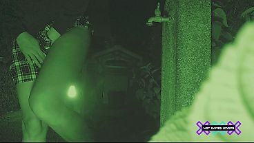 She Worships Pissing In The Garden At Night