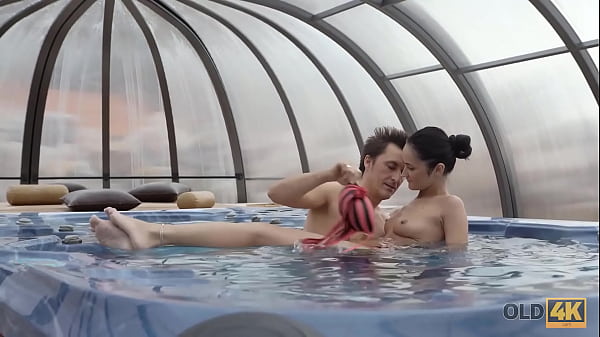 OLD4K. Hottie Is Fucked By Old Womanizer In His Personal Swimming Pool