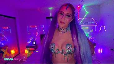Dahlia Noire Grinds In Electric Blue Sequins Until Brian Can't Resist!