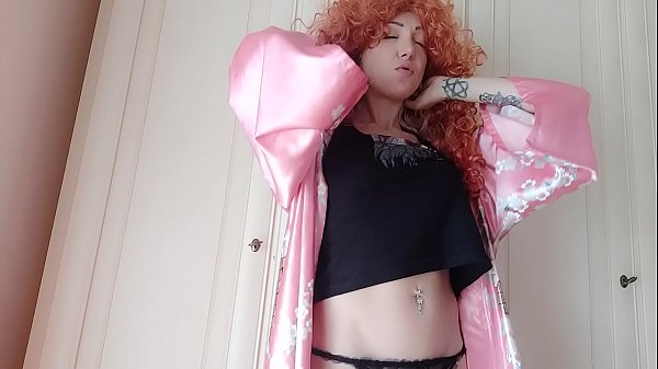 My Step Cousin, The Enchanting Ginger, Shows Herself In Stockings And Plays With The Mini Penis