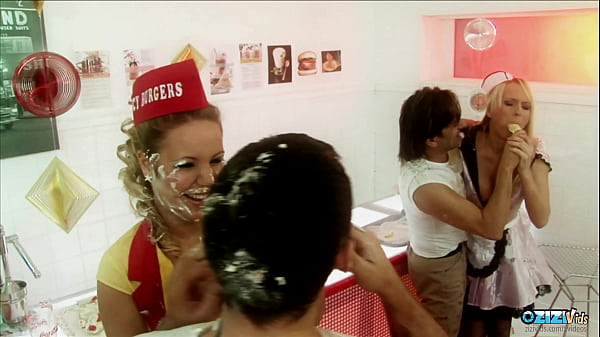 Good Looking Waitresses Adore Slamming With Customers In The Restaurant