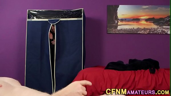 Clothed Fair-haired Displays Off